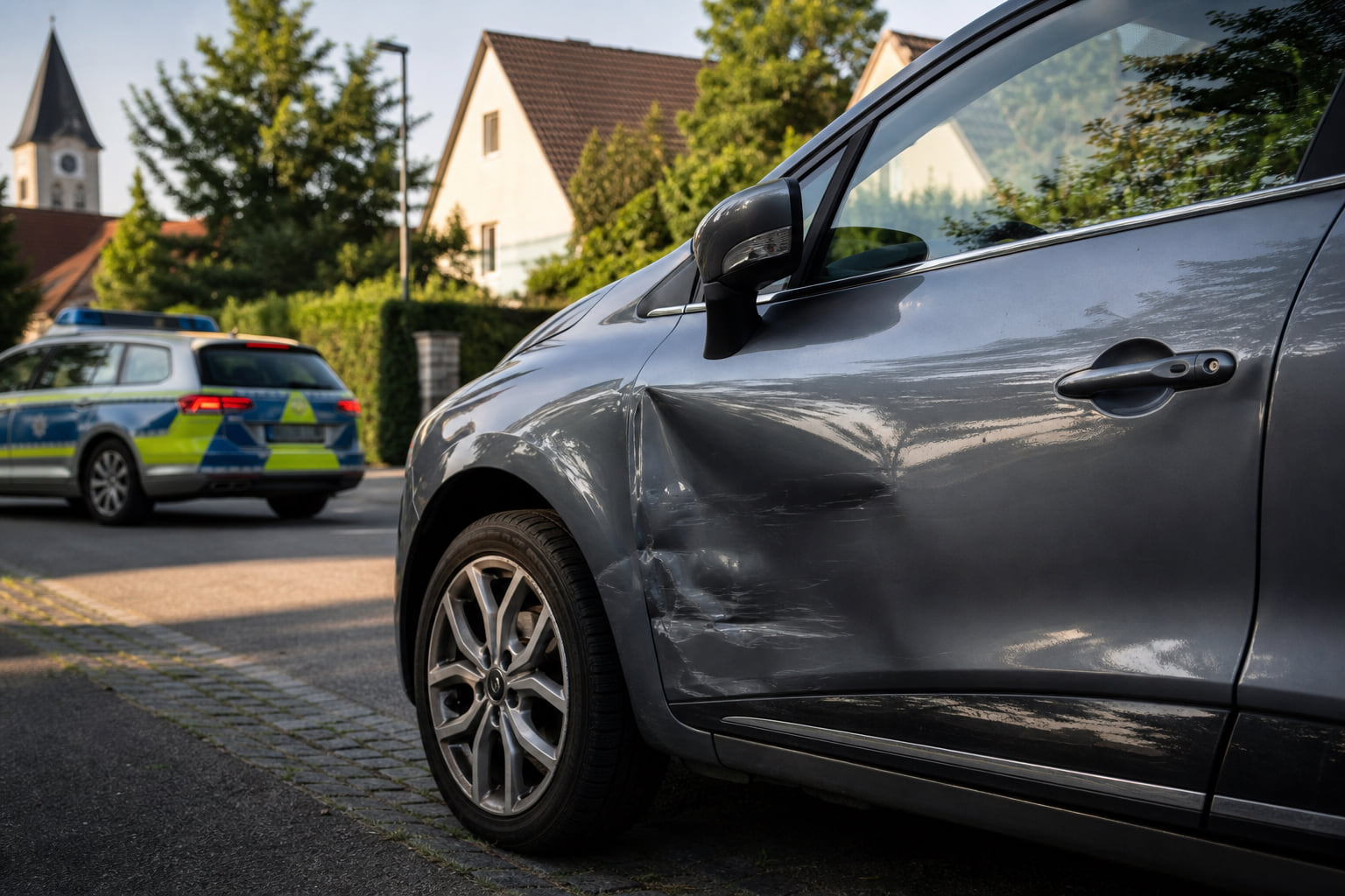 Unfallflucht in Limburgerhof: Grauer Renault Clio beschädigt – Polizei sucht Zeugen