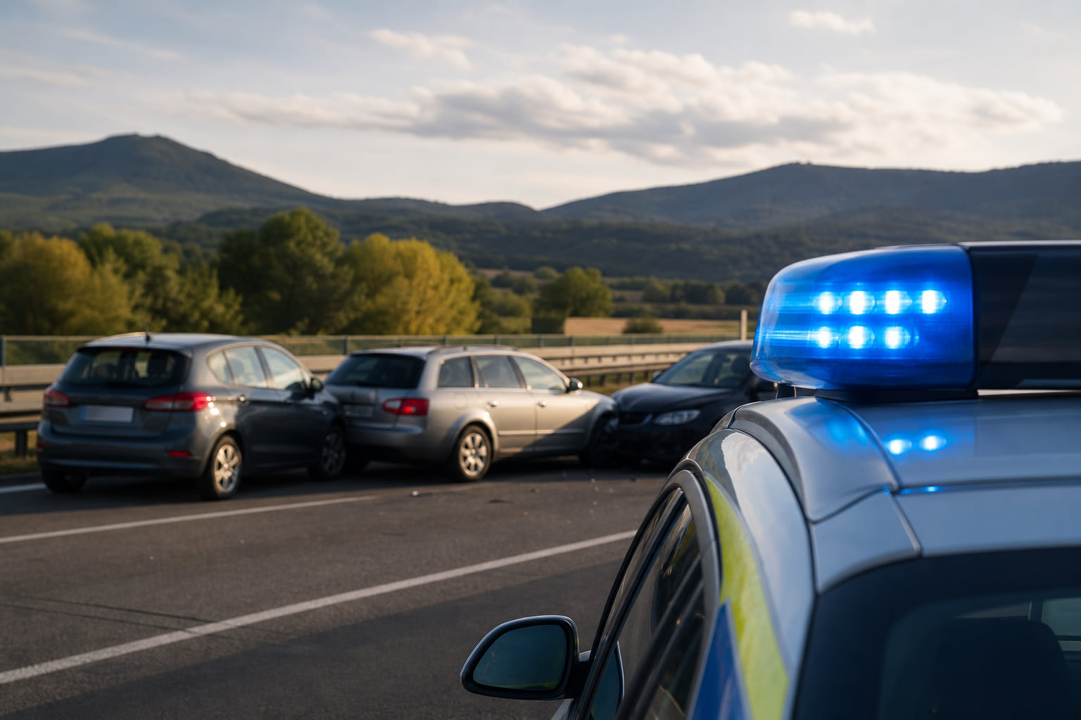 Unfall auf der A6 bei Sandhofen: Drei Fahrzeuge kollidieren – zwei Verletzte