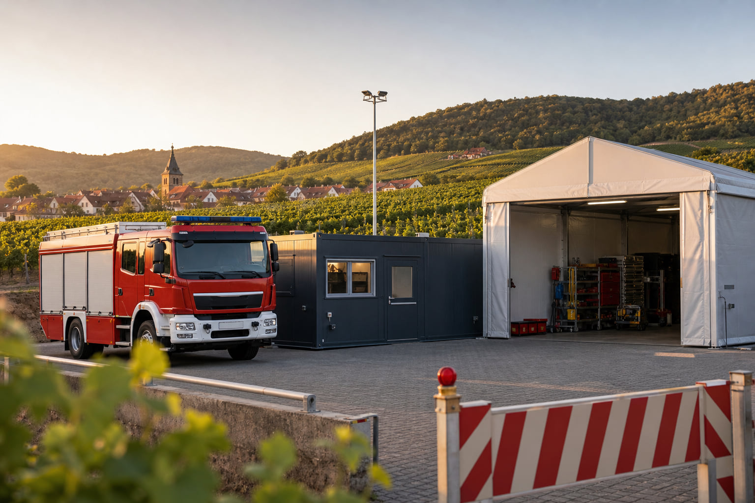 Feuerwehr Bad Dürkheim richtet Ersatzstandort wegen Vollsperrung der Weinstraße Süd ein