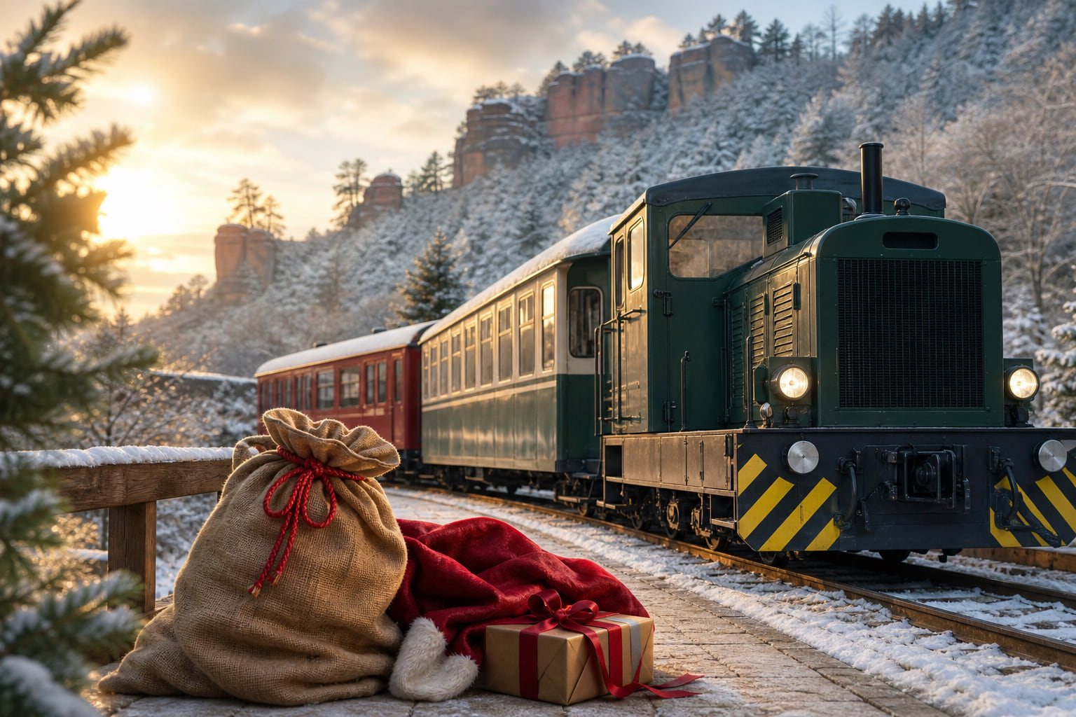 Kuckucksbähnel bringt Nikolaus ins Elmsteiner Tal – mit neuer Winterfahrt